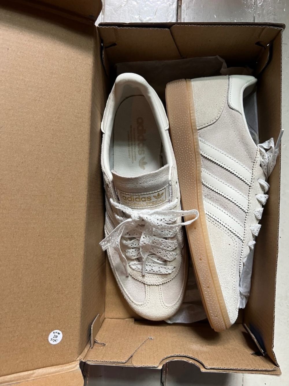 adidas Women's Cream Suede Sneakers with Gum Sole